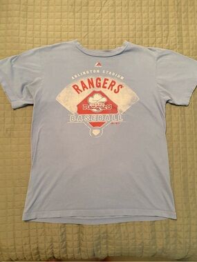 Baby Blue Texas Rangers Baseball Graphic Tee